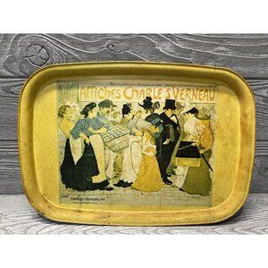 Affiches Charles Verneau La Rue Decorative Tray Art Nouveau 15.5” X 11” Vintage